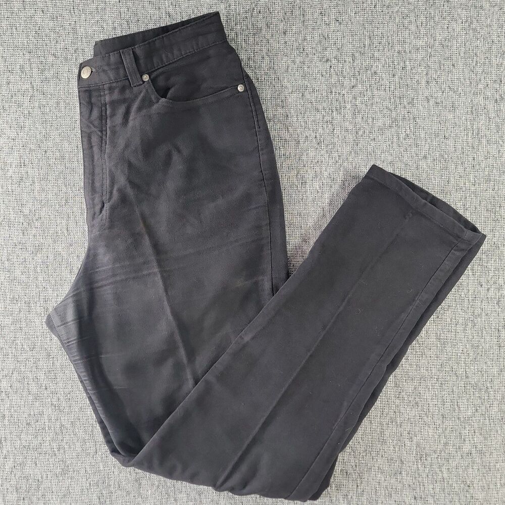 Vtg Banana Republic Velvet Pants 12 Black Cotton Tapered High Rise Trousers